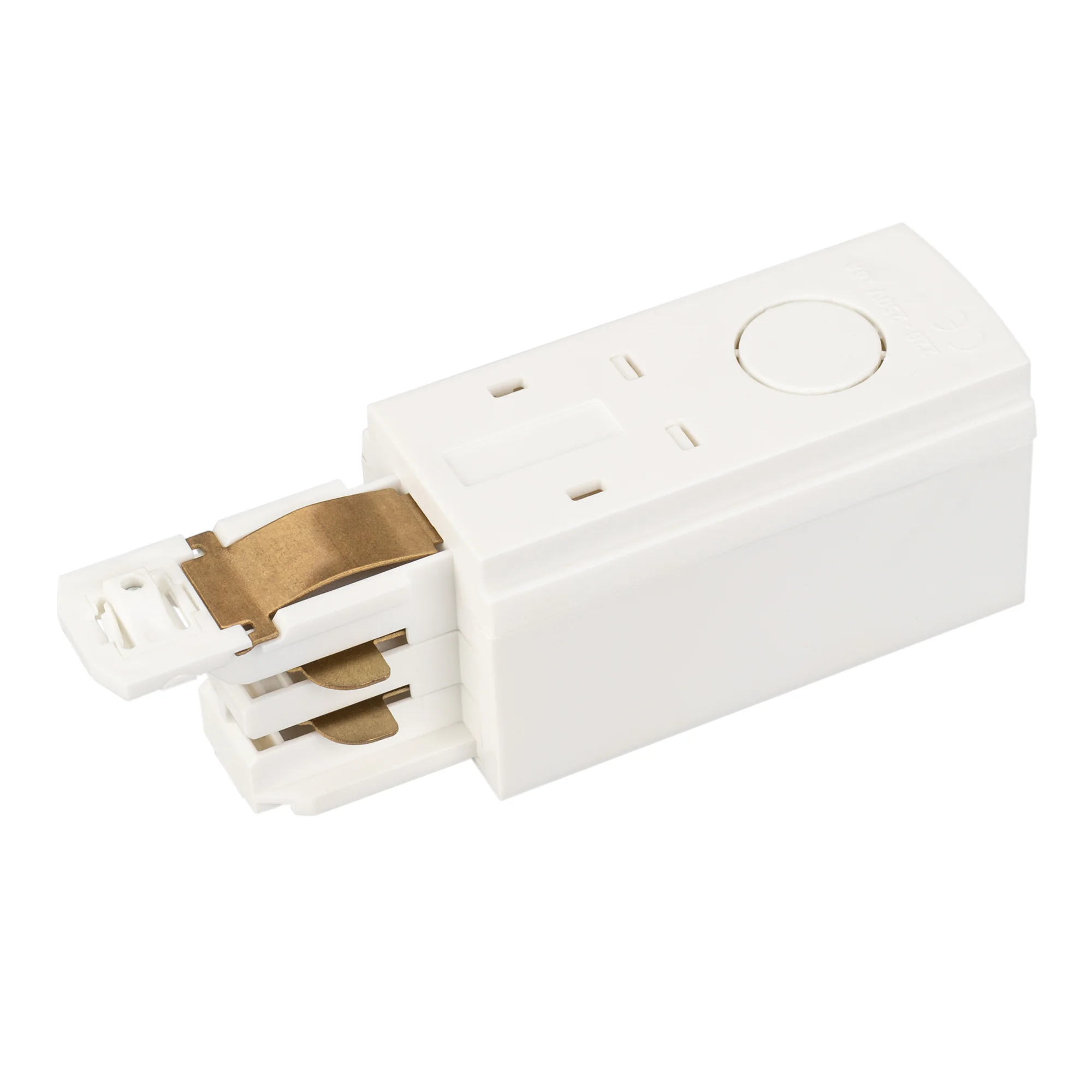 Коннектор питания LGD-4TR-CON-POWER-R-WH (D) 029293 - Коннектор-заглушка для подачи питания в треки 4TR, правая (определение правого коннектора происходит относительно нейтрали у системы). Цвет белый RAL9010. Габаритные размеры 103х32х32мм. Совместим толь
