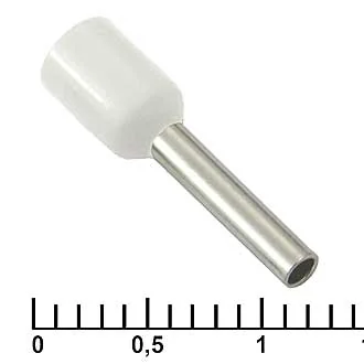 DN01510 WHITE (1.7X10MM) - Наконечник на кабель DN01510, белый, 1.7x10 мм