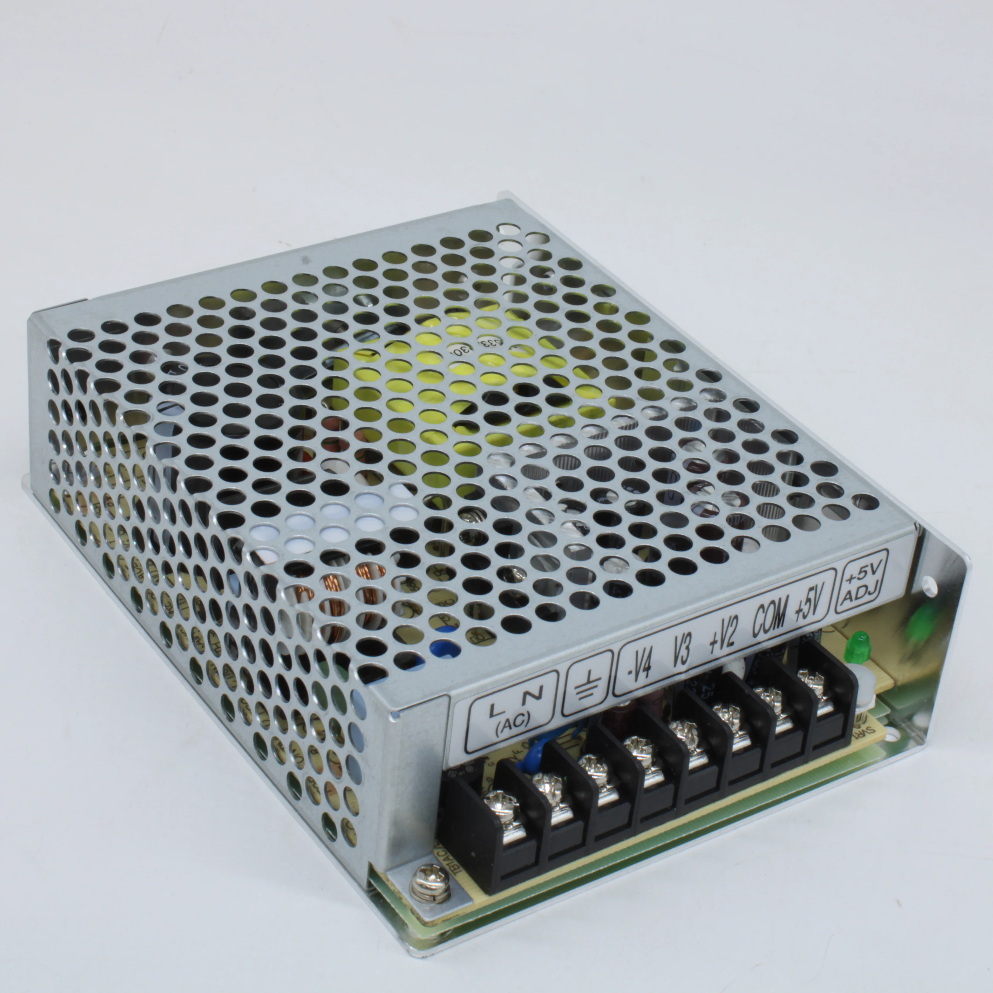 RQ-65C - AC-DC, 65Вт, вход 88…264В AC, 47…63Гц /125…373В DC, выход1: +5В/0.5…8A, выход2: +15В/0.2…3A, выход3: -5В /0…1A, выход4: -15В/0…1А, изоляция 3000В AC, в кожухе 129х98х38мм, -20…+70°С