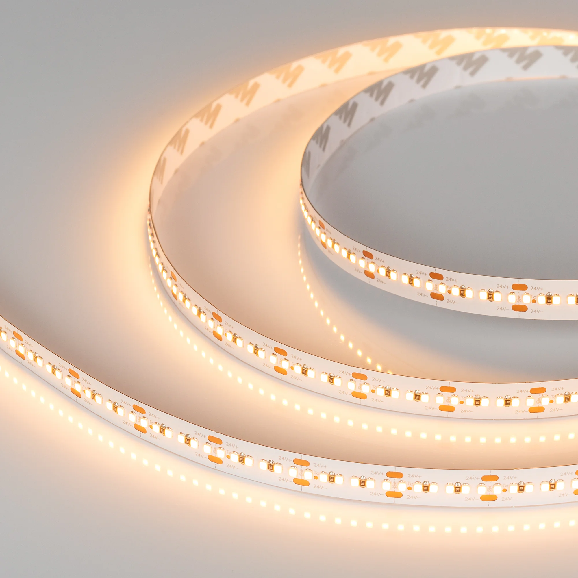 Лента MICROLED-M300-10mm 24V Warm2700 (21.6 W/m, IP20, 2216, 5m) 023591(2) - Мощная светодиодная лента с микродиодами smd 2216, 300шт/м (1500шт на 5м), белая плата 10мм, скотч 3М. Цвет ТЁПЛЫЙ 2600-2800К. Питание 24V, мощность 21,6 Вт/м (108 Вт на 5м), уго