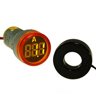 DMS-212 - Цифровой LED амперметр AC 0-100А, AD16-22AM, желтый, установка на панель в отв d=22мм