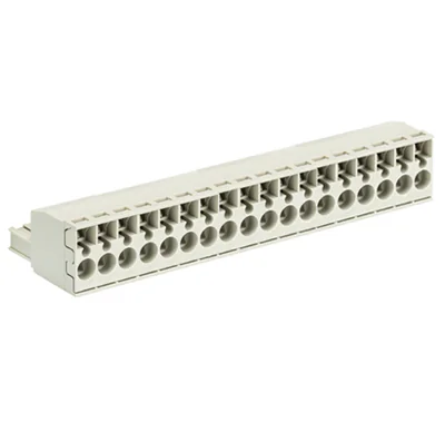Розетка Wiecon 8113 BFK /18 TOP K OB - Розеточный разъем, угловой, на кабель, шаг 5 мм, 18 полюсов, номинальное сечение: 2,5 мм кв., пружинная фиксация провода, 400V, 12А, без маркировки, цвет: серый, серия 8113 BFK