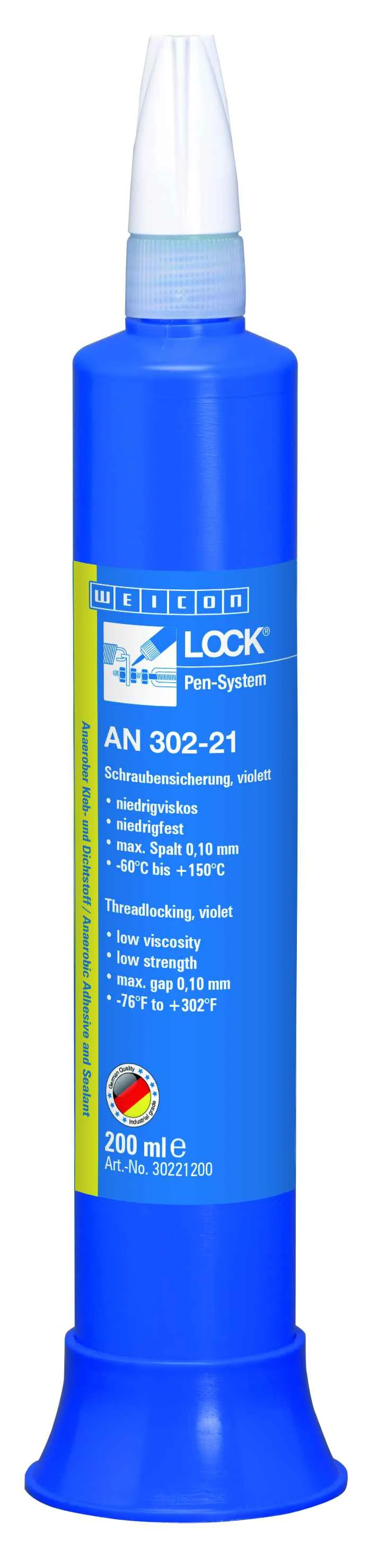 wcn30221200 - 10019881 WEICONLOCK AN 302-21 Фиксатор резьбы (200 мл) низкая сила фиксации, низкая вязкость, макс. зазор 0,1