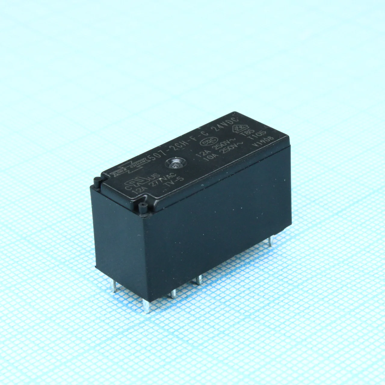 507-2CH-F-C 24VDC - Миниатюрное реле 24В DC 12A, 277 В AC, конфиг: 2C (DPDT)