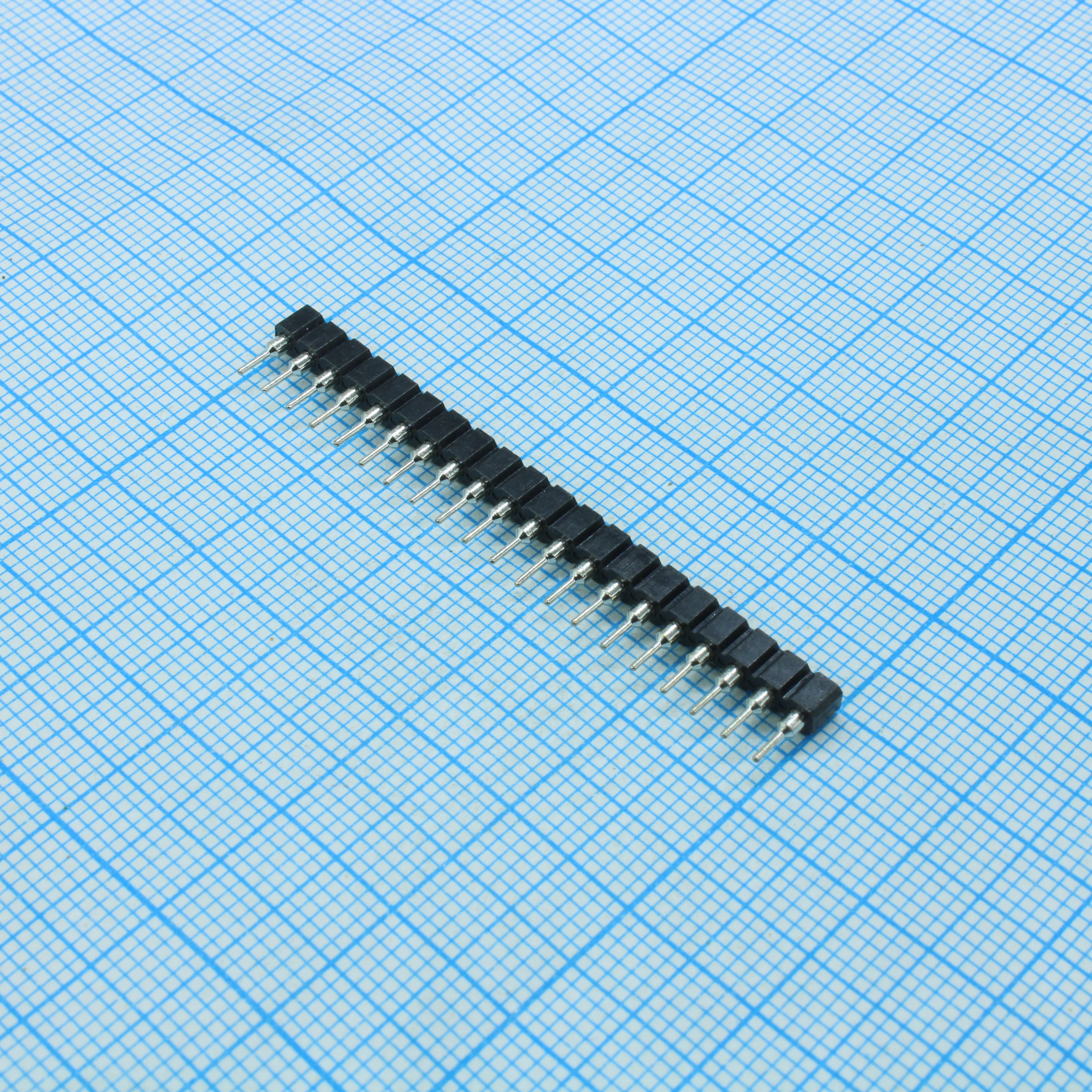 DS1002-01-1X20V13-JK - Гнезда цанговые однорядные для монтажа в отверстия 20pin, шаг 2.54мм