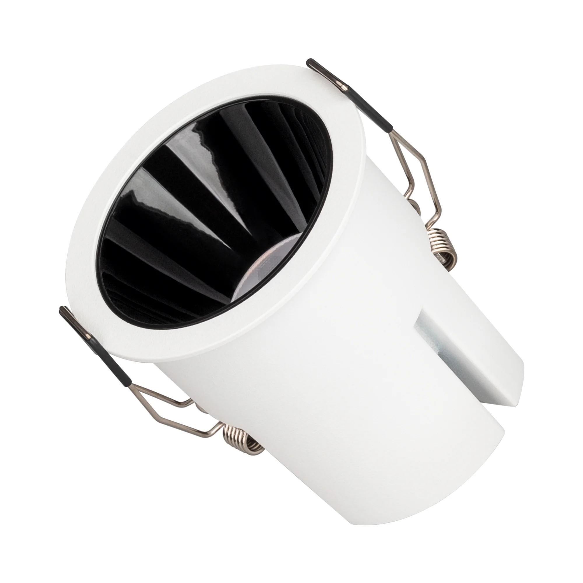 Светильник MS-ATLAS-BUILT-R72-20W Warm3000 (BK-BK, 30 deg, 230V) 035466 - Встраиваемый светильник даунлайт. Мощность 20 Вт, св. поток 1640 лм, 82 лм/Вт, теплый 3000 K, CRI>90, UGR<16, угол 30°, напряжение питания 230 В. Черный круглый корпус из алюминия, 