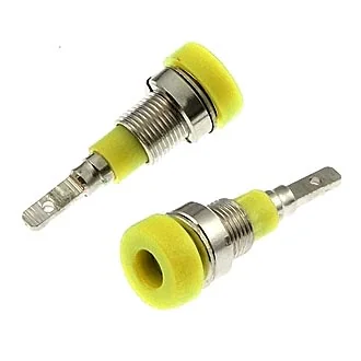 Z007 2MM PANEL JACK YELLOW - Гнездо Z007 2 мм на панель jack желтый, на панель под пайку