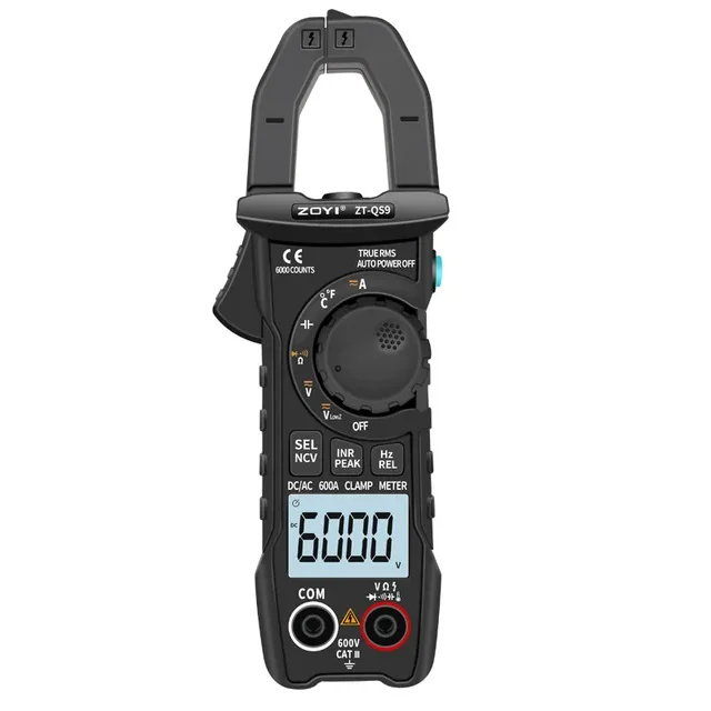 ZT-QS9 - Токоизмерительные клещи, True RMS, 600В, 600А, 60МОм, NCV, емкость, частота, температура, постоянный ток 600А