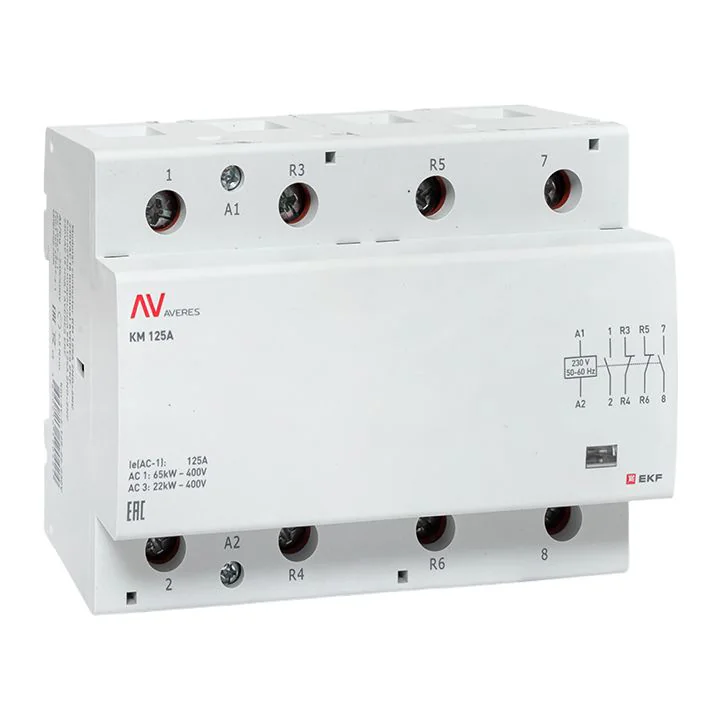 Контактор модульный КМ 125А 2NO+2NC 230VAC (6 мод.) AVERES EKF