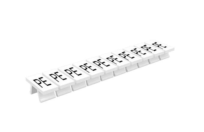 Маркировка 305801/PE - Маркировочные шильдики для клемм TU/TP/TC, сечением 2,5 мм кв., 10 шильдиков, нанесенные символы: PE, с горизонтальным, расположением, цвет белый