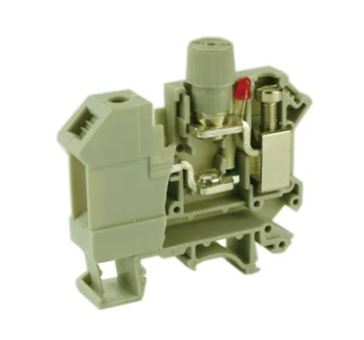 Предохранительная клемма USK-10RDNX250 - Предохранительная клемма, 10X38, с LED 250V, тип фиксации провода: винтовой, номинальное сечение: 10 мм кв., до 32A, 1000V, ширина: 17,5 мм, цвет: бежевый, тип монтажа: DIN 35
