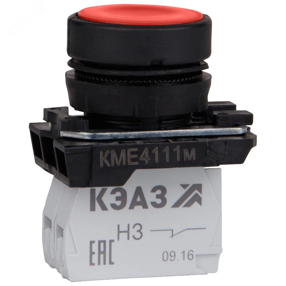 Кнопка КМЕ4110м-красный-1но+0нз-цилиндр-IP40-КЭАЗ 354338