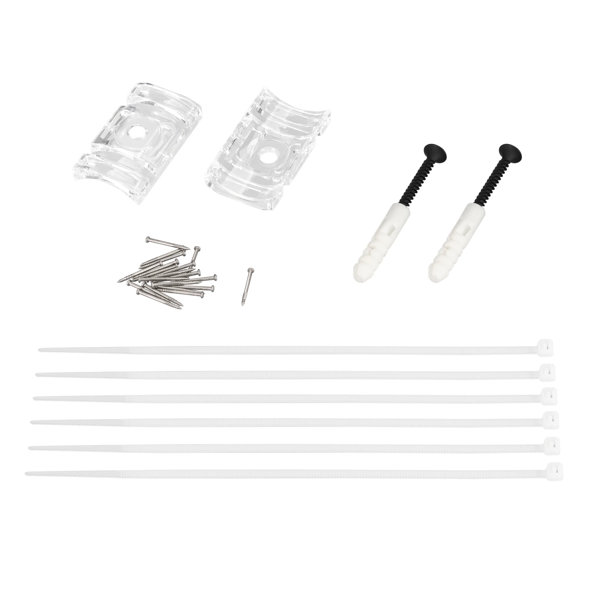 Держатель MAG-FLEX-BRACKET (CLEAR) 036249 - Держатель для Светильник MAG-FLEX-TUBE-ELASTIC. Выдерживает вес максимум 10 кг. В комплекте 2 скобы, 6 хомутов, гвоздики. Цена за комплект.