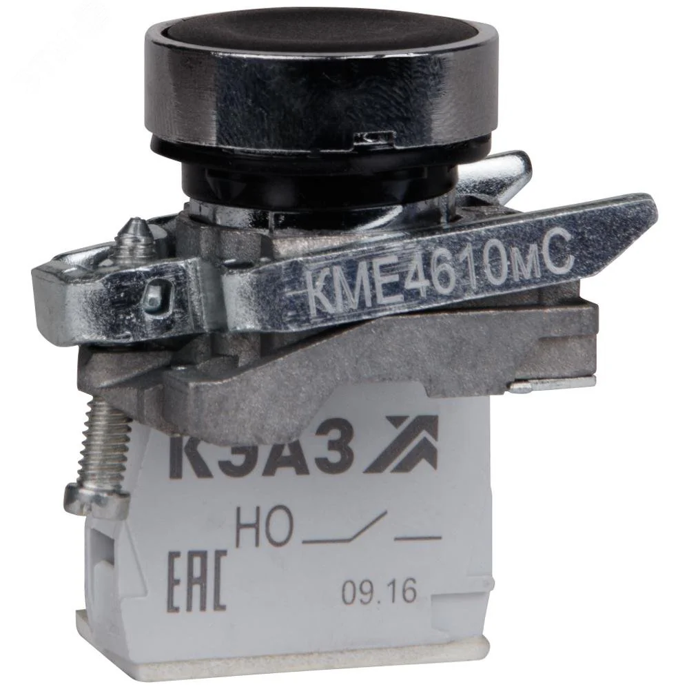 Кнопка КМЕ4110мС-черный-1но+0нз-цилиндр-IP40-КЭАЗ 354432