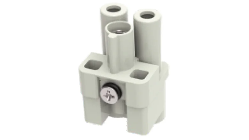 Розеточная контактная вставка DQV-002-F(2.5-6mm) - Розеточная контактная вставка, аксиальная винтовая фиксация, 2 полюса + PE, типоразмер 3A, 400V, 40A, сечение обслуживаемых проводников 2,5-6 мм кв,, тип покрытия контактов: серебро