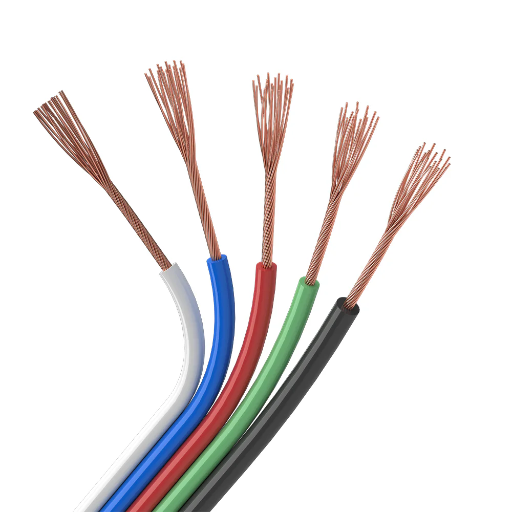 Шлейф питания ARL-22AWG-5Wire-CU 031701 - Шлейф для питания и управления мультицветными (RGBW) светодиодными лентами. 5 проводников, калибр проводника 22AWG, сечение проводника 0.31 мм2, проводник из луженой меди, внешняя оболочка из ПВХ белого, синего, к