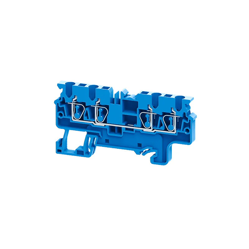 Клемма с четырьмя контактами пружинная OptiClip СX-2,5-QUATTRO-(0,2-4)-I-BU-синий