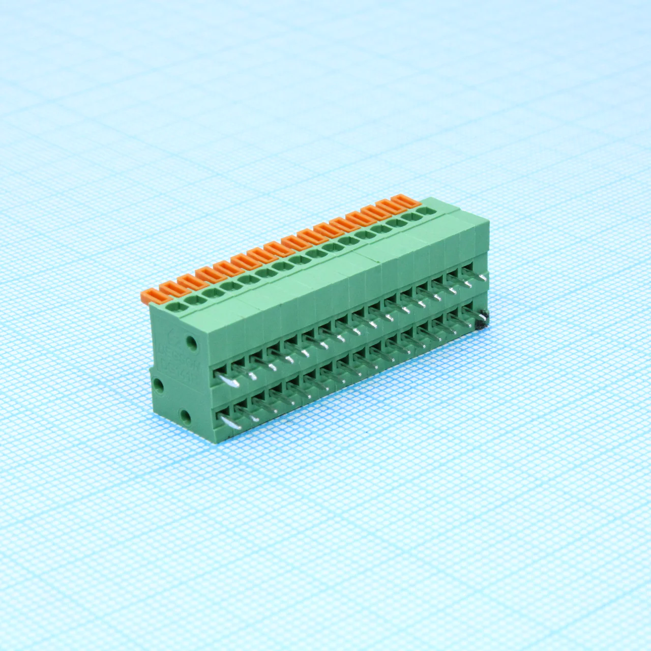 DG141R-2.54-16P-14-00A(H) - Нажимной безвинтовой клеммный блок 16 контактов. Зажим типа торцевой контакт. Серия DG141R-2.54