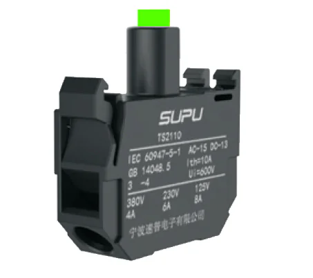 Блок индикации (зеленый) TS2101-1AG20 - Блок индикации, винтовая фиксация провода, LED AC 220V, для серии кнопок TS2, цвет: зеленый