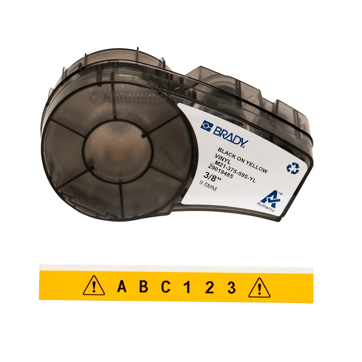 brd142803 - M21-375-595-YL лента 9.53 мм/6.4 м, винил, черный на желтом
