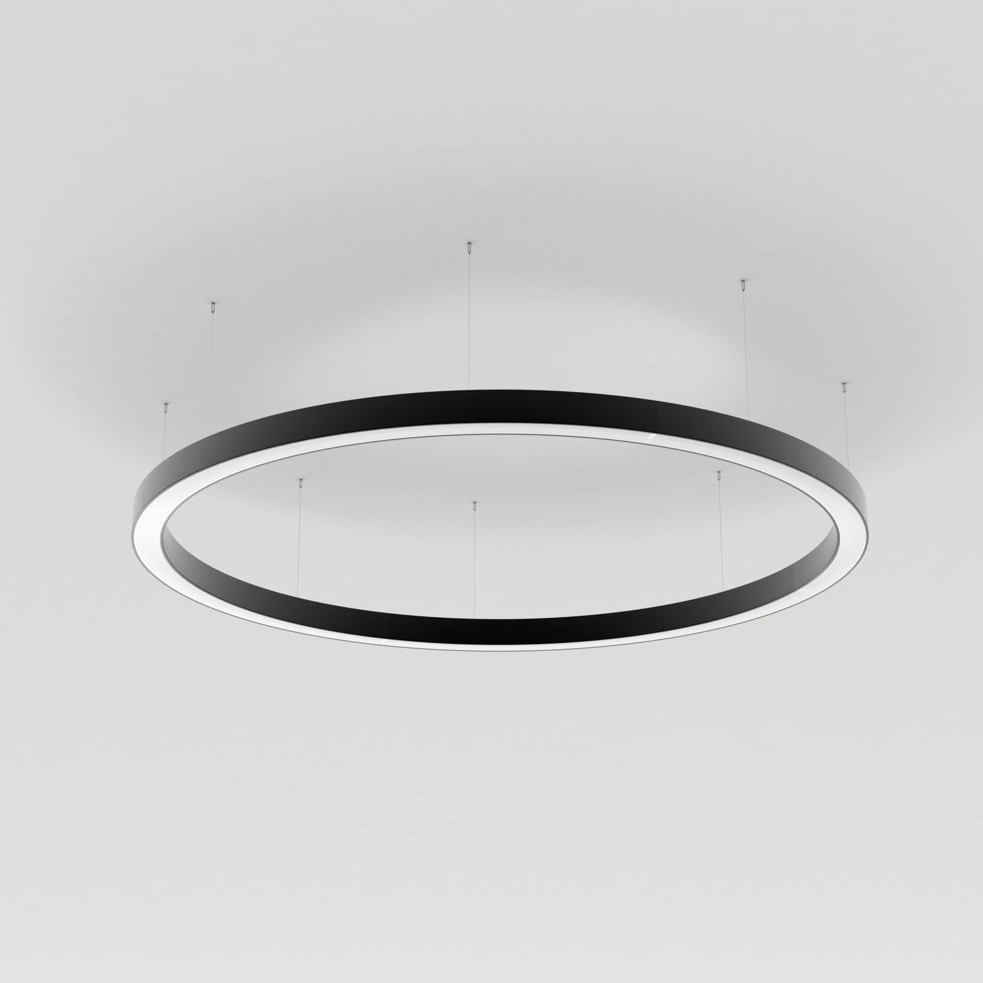 Светильник SP-LINE-HANG-ARC-O3535-D800-65W Warm3000 (BLACK, 230V) 034004(1) - Светильник КОЛЬЦО из профиля SL-ARC-3535-D800-A90 BLACK, свечение вниз, цвет Тёплый 3000 K блок питания можно этот 025745(1)
