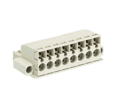 Розетка Wiecon 8213 BFK / 8 TOP K F - Розеточный разъем, угловой, на кабель, с монтажными фланцами, шаг 5,08 мм, 8 полюсов, номинальное сечение: 2,5 мм кв., пружинная фиксация провода, 400V, 12А, с маркировкой, цвет: серый, серия 8213 BFK F