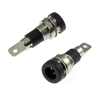 Z009 4MM PANEL JACK BLACK - Гнездо Z009 4 мм на панель jack черный, на панель под пайку