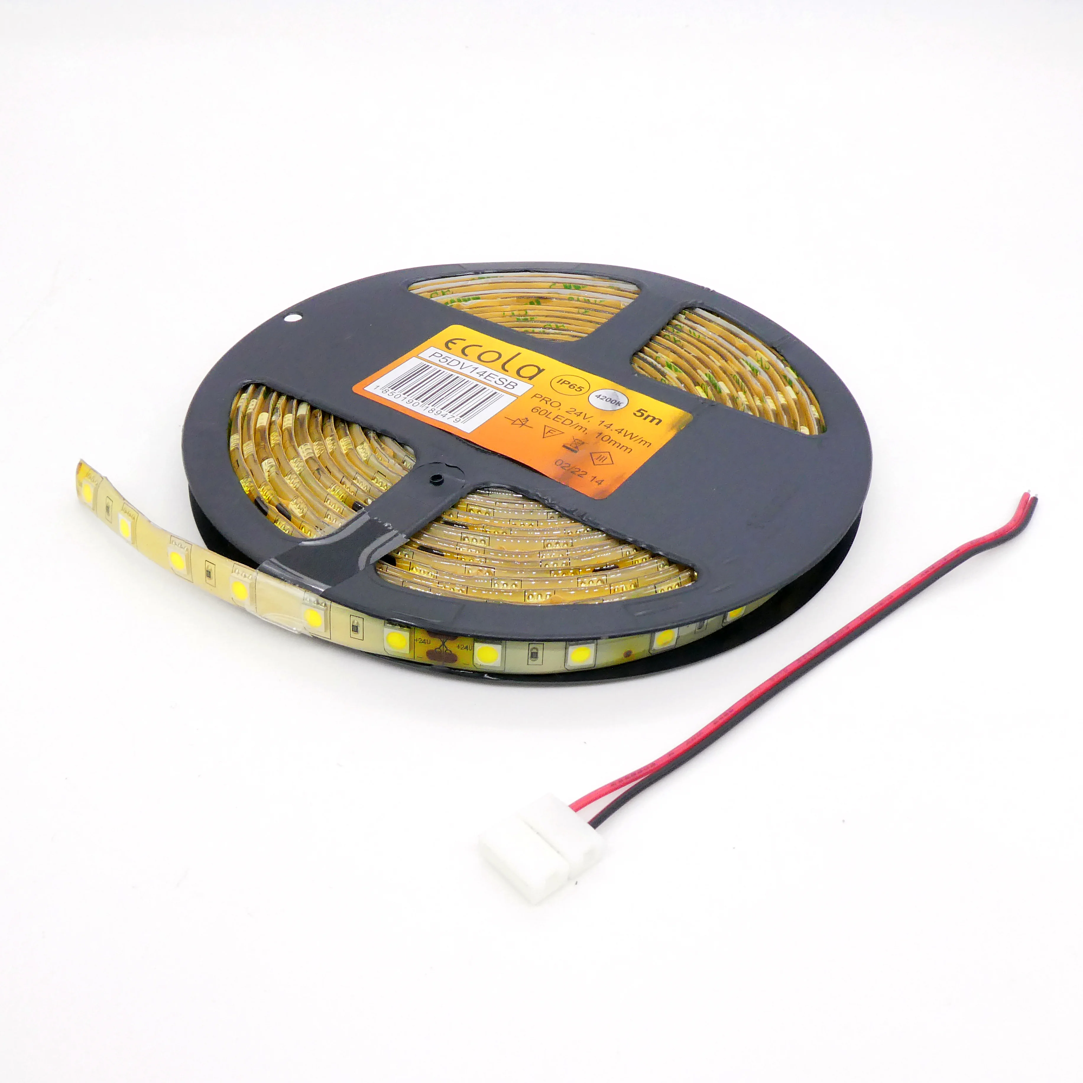 LED-лента 5050 W/ 60 чипов/5м /24V/IP65 - в силиконовой оболочке / белая  / 60 чип диодов 5050 на метр / потребляемая мощность 14,4 Вт/м / 1080Лм/м / 4200k / IP65/