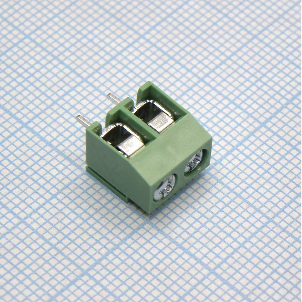 DG126-5.0-02P-14-00A(H) - Винтовой клеммный блок с защитой провода, 2 контакта. Серия DG126-5.0