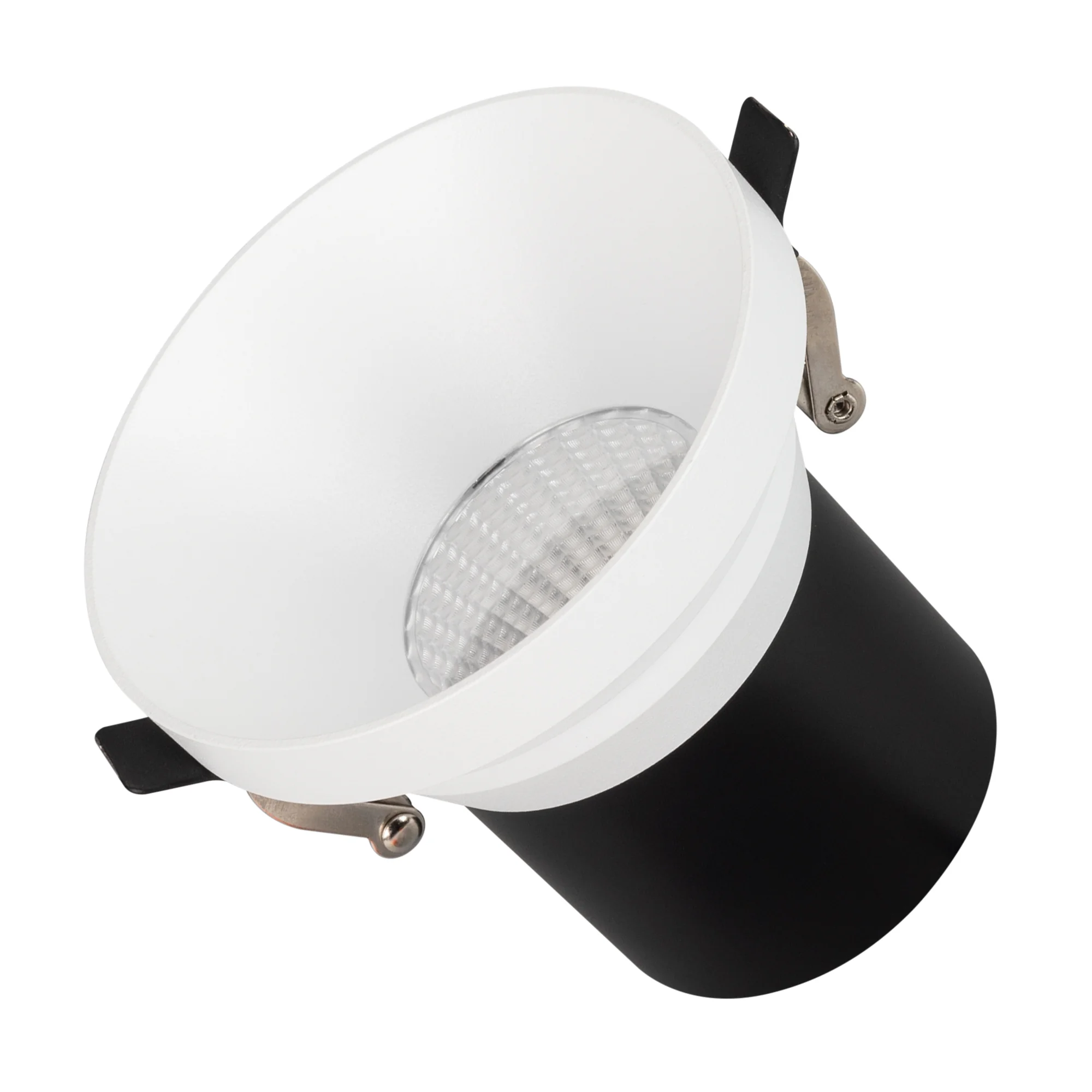 Светильник MS-VOLCANO-BUILT-R95-15W Warm3000 (WH, 38 deg, 230V) 035441 - Встраиваемый светильник даунлайт. Мощность 15 Вт, св. поток 1300 лм, 87 лм/Вт, теплый 3000 K, CRI>90, UGR<16, угол 38°, напряжение питания 230 В. Белый круглый корпус из алюминия, ст