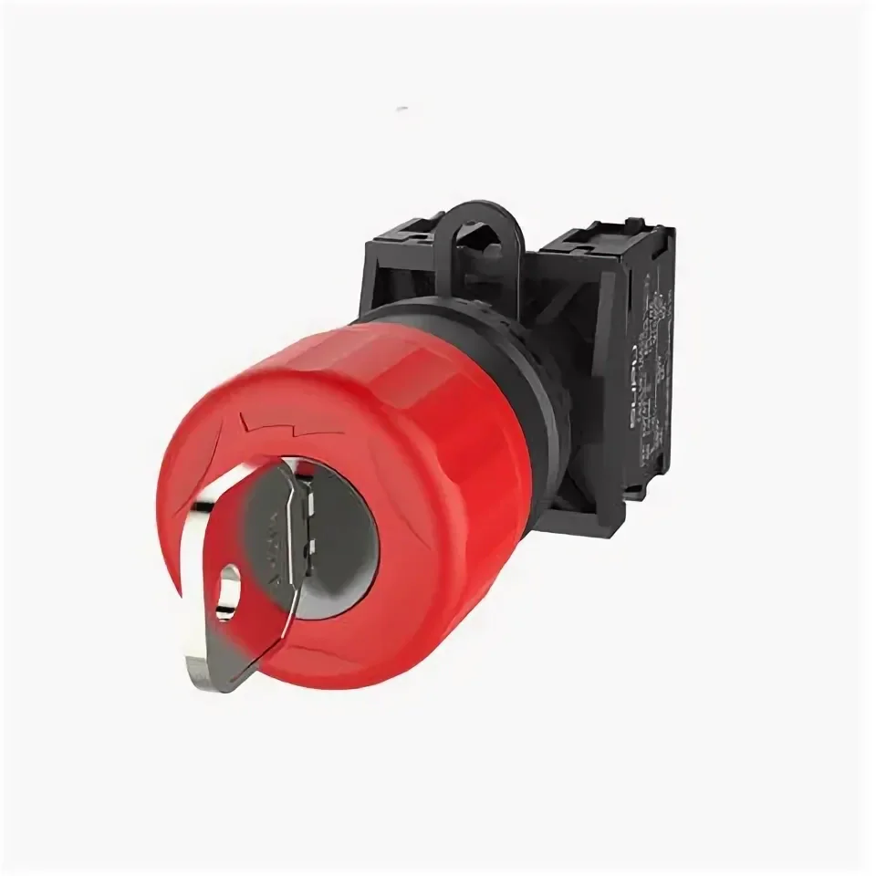 Кнопка с ключем (красная) TS2510-0JL10-R10 - Кнопка с ключем, с блокировкой, без подсветки, пластиковое переднее кольцо, с плавным нажатием, с контактной группой 1NO, диаметр головки кнопки 32 мм, диаметр посадочного отверстия: 22 мм, цвет: красный