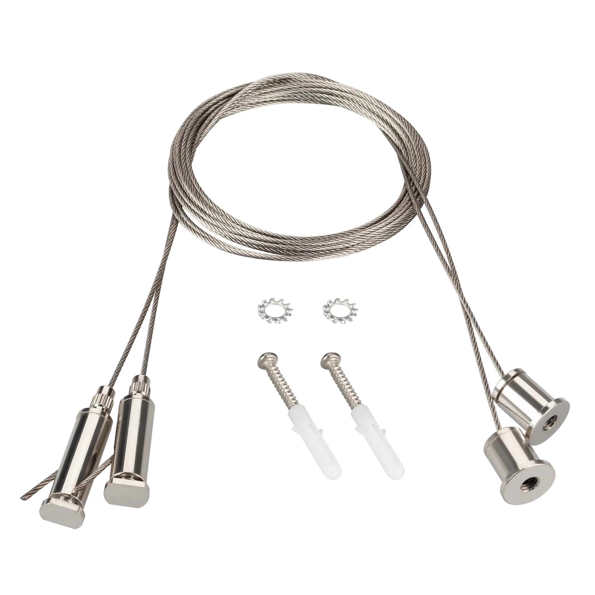 Подвес ROUND-D40 2x2m Set 044521 - 2м подвес для профиля ROUND-D40. В комплекте: трос 2м - 2шт, шуруп - 2шт. Цена за 1 комплект.