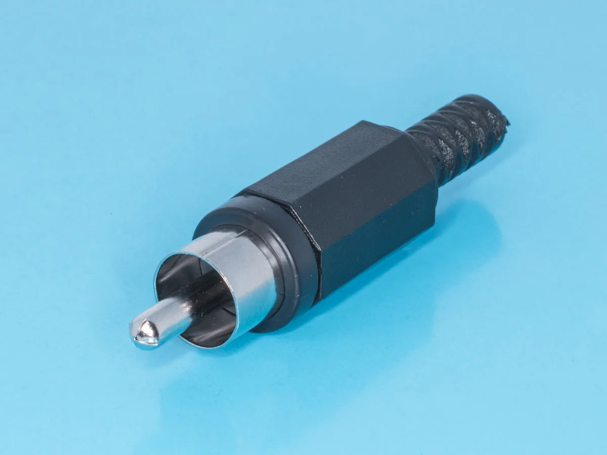 RPC-1-B - Разъем RCA-тюльпан, вилка на кабель, черный