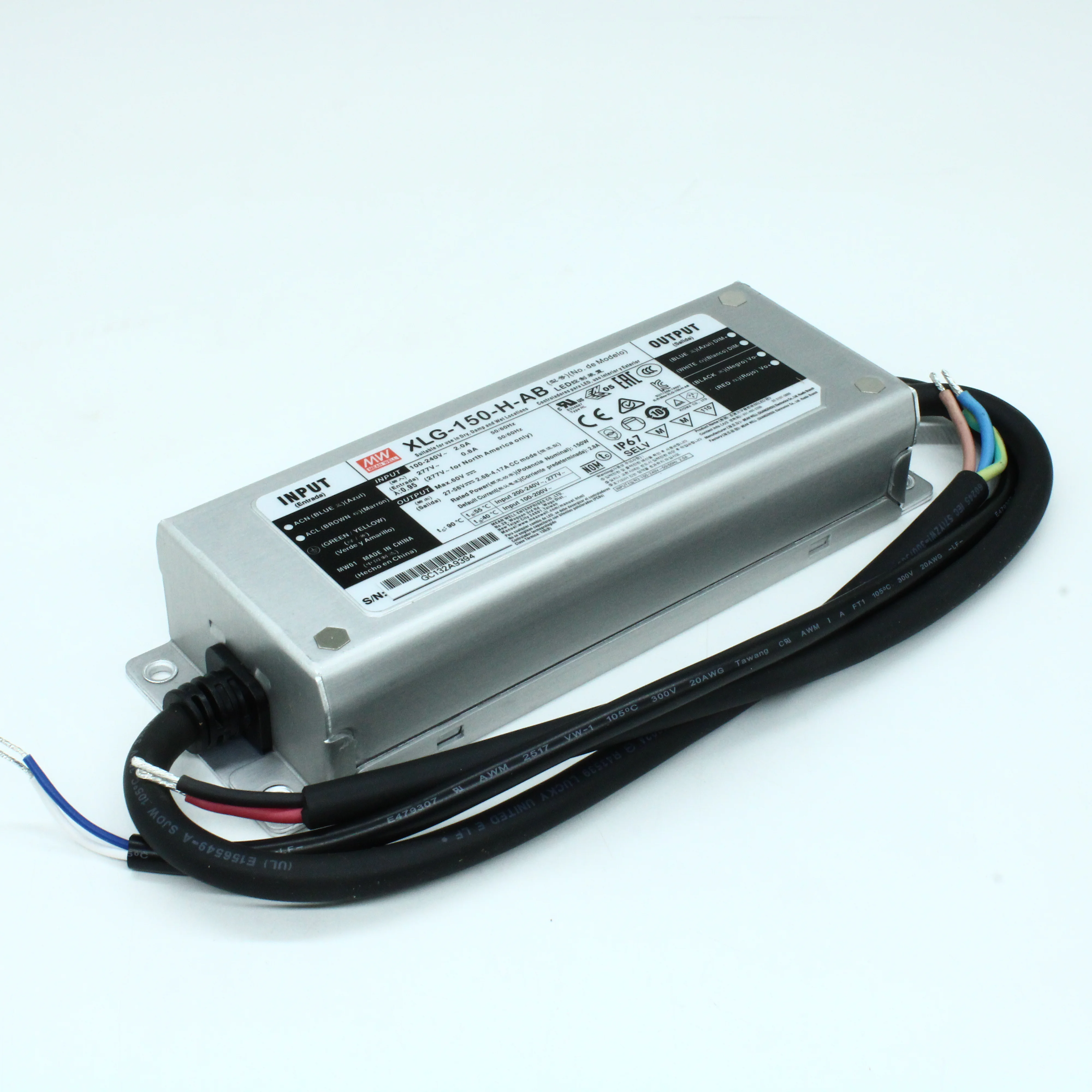 XLG-150-H-AB - Источник электропитания светодиодов класс IP67 150Вт 27-56В/1400-4170мА стабилизация тока