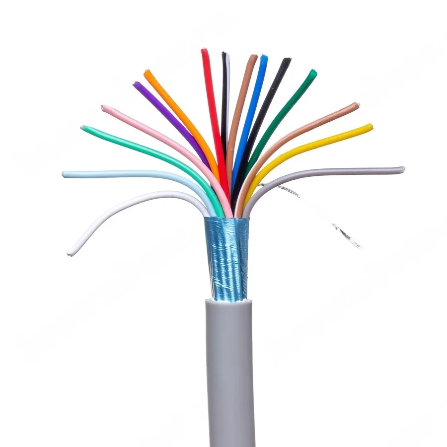 CCC-15G-26 - Кабель коммуникационный 15 проводов, бухта 50м, экранированный, 26AWG, серый, цена за 1м.
