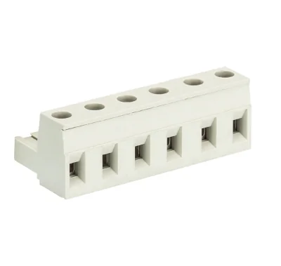 Розетка Wiecon 8313 B / 6 - Розеточный разъем, угловой, на кабель, шаг 7,5 мм, 6 полюсов, номинальное сечение: 2,5 мм кв., винтовая фиксация провода, 690V, 12А, с маркировкой, цвет: серый, серия 8313 B