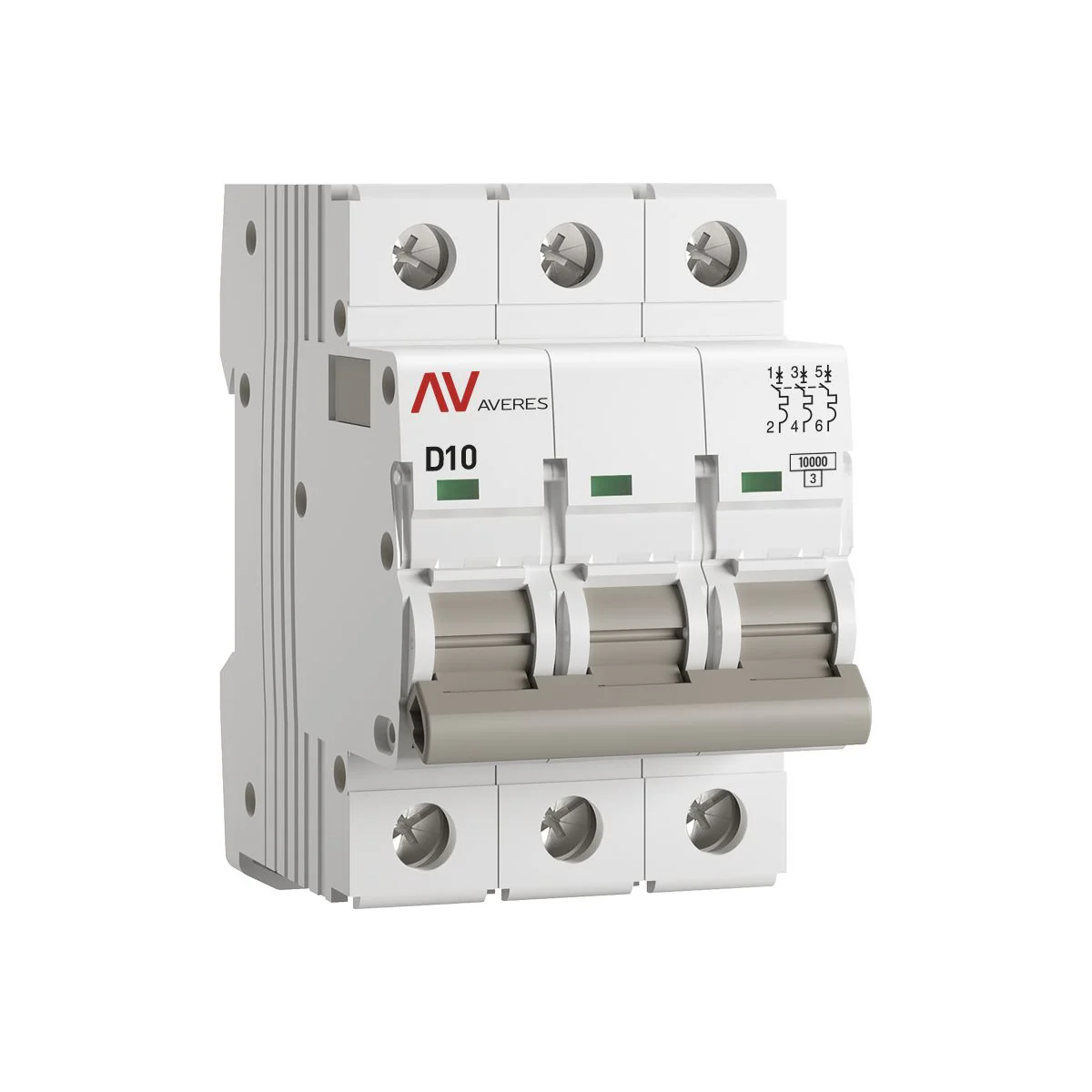 Выключатель автоматический AV-10 3P 10A (D) 10kA EKF AVERES(кр.1шт)