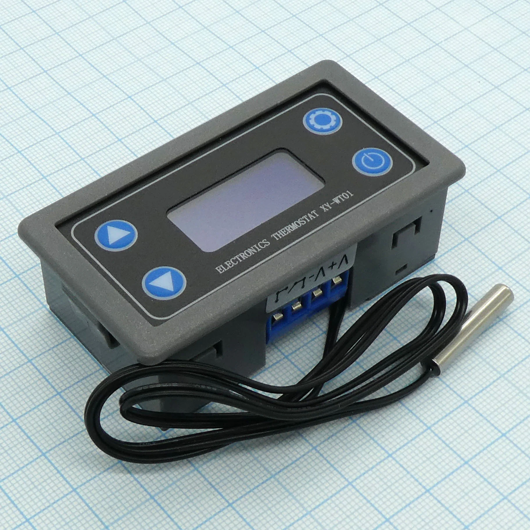 Терморегулятор цифровой XY-WT01 - Электропитание: DC=6-30V; Диапазон температур: -50 ... +110 С; Точность контроля: 0,1С; Измерительный вход: NTC10K / B3950; Частота обновления: 0,5 секунды; Тип выхода: релейный выход 10A; Водонепроницаемый датчик на пров