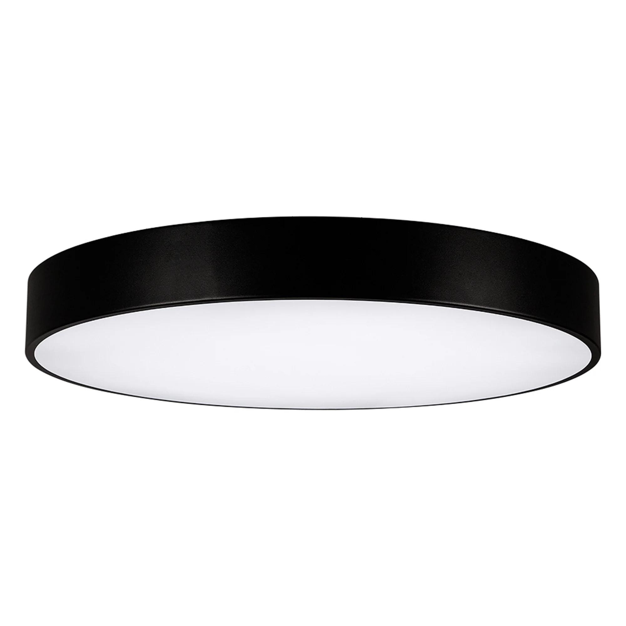 Светильник SP-TOR-PILL-R800-94W Warm3000 (BK, 120 deg) 023003(2) - Накладной интерьерный светильник. Мощность 94 Вт, св. поток 8460 лм, 90 лм/Вт, теплый 3000 K, CRI>80, угол 120°, напряжение питания 230 В. Черный круглый корпус из алюминия, степень защиты