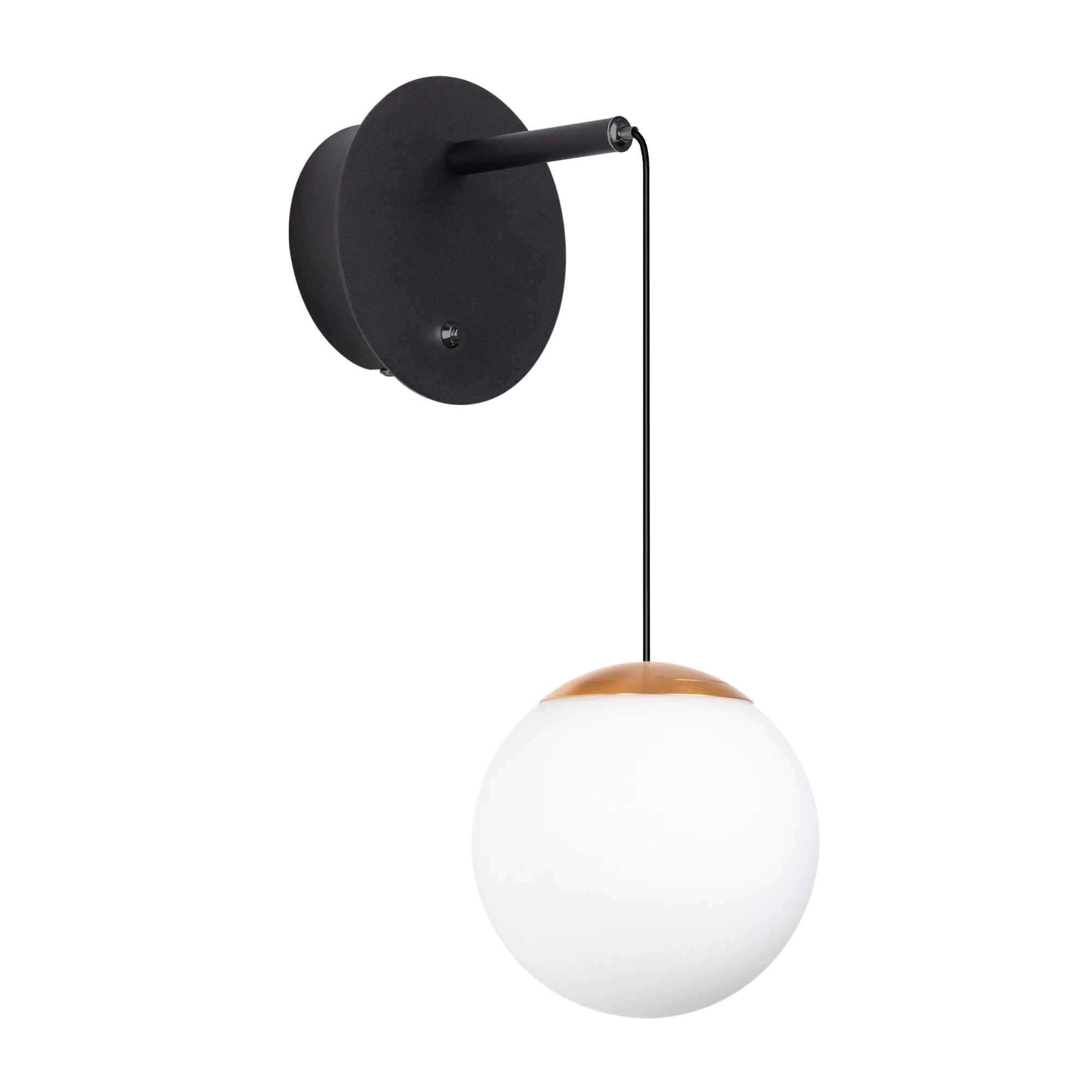Светильник SP-BEADS-WALL-HANG-R130-6W Day4000 (BK-GD, 180 deg, 230V) 037065 - Светильник подвесной с функцией диммирования. Мощность 6 Вт, св. поток 550 лм, 70 лм/Вт, дневной 4000 K, CRI>90, угол 180°, напряжение питания 230 В. Черный корпус из алюминия, 