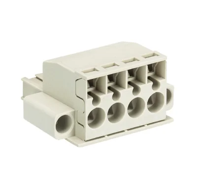 Розетка Wiecon 8213 BFK / 4 TOP K F OB - Розеточный разъем, угловой, на кабель, с монтажными фланцами, шаг 5,08 мм, 4 полюса, номинальное сечение: 2,5 мм кв., пружинная фиксация провода, 400V, 12А, без маркировки, цвет: серый, серия 8213 BFK F