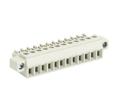 Розетка Wiecon 8813 B / 12 F OB - Розеточный разъем, угловой, на кабель, с монтажными фланцами, шаг 3,81 мм, 12 полюсов, номинальное сечение: 1,5 мм кв., винтовая фиксация провода, 250V, 8А, без маркировки, цвет: серый, серия 8813 B