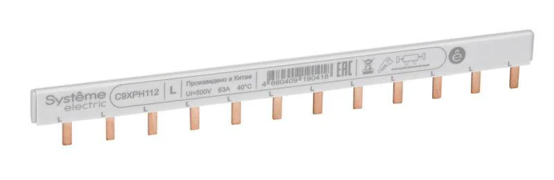 City9 Set Шина гребенчатая 1P (L1) шаг 18мм 12 модулей 63А C9XPH112