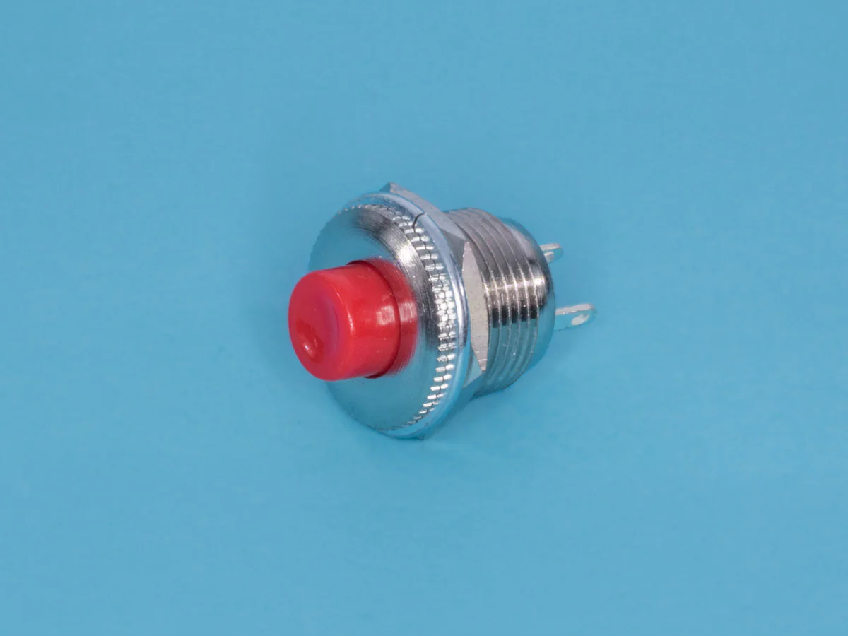 PSW-3-R - Кнопка круглая 6мм 220В 0,3А, крепление гайка, НР, красная