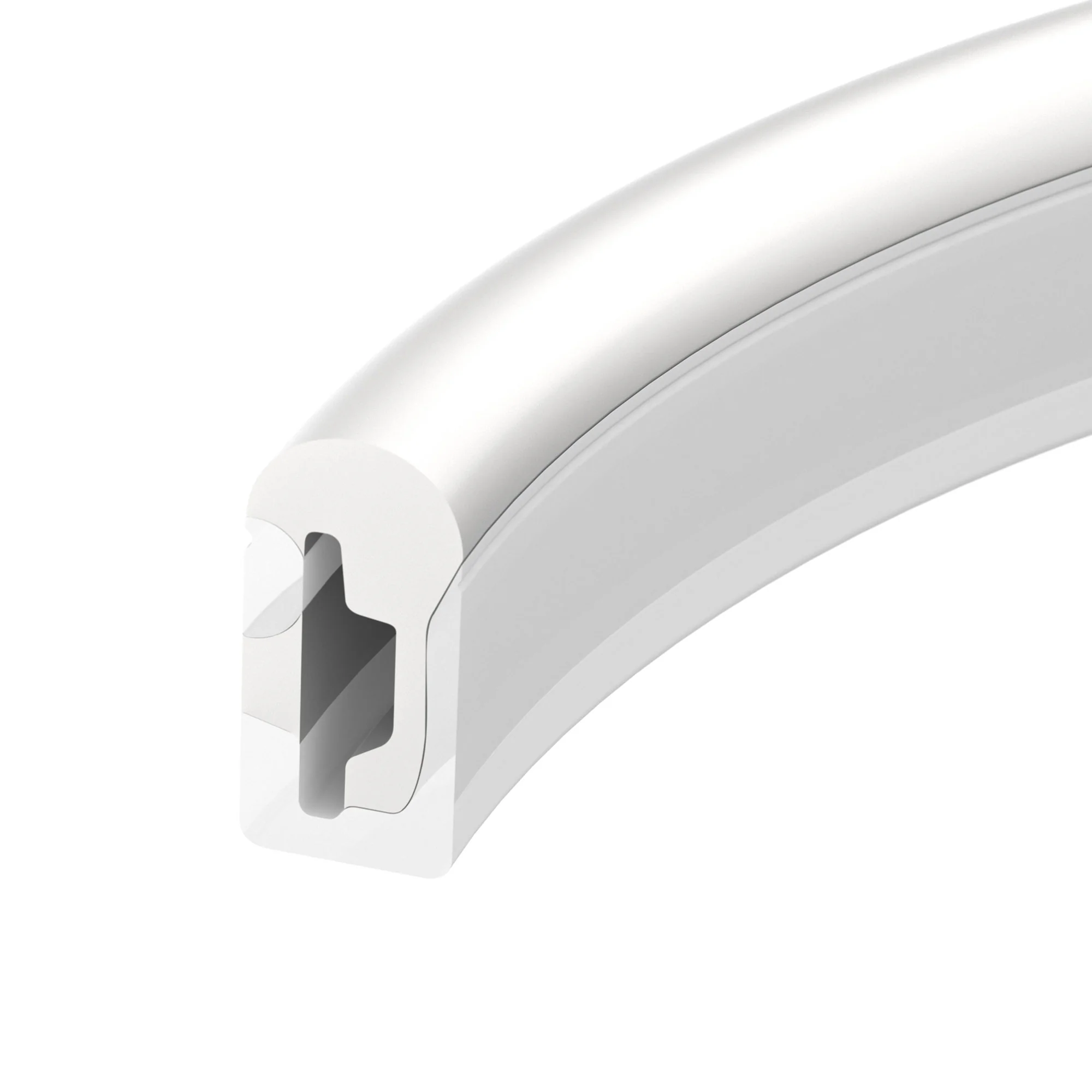 Силиконовый профиль WPH-FLEX-0613-SIDE-S8-10m WHITE 040826 - Цельнолитой силиконовый гибкий профиль, белый матовый. Габаритные размеры 10000х6,3х13,2 мм. Горизонтальный изгиб SIDE, минимальный радиус изгиба 30 мм. Для установки во влажных помещениях необх
