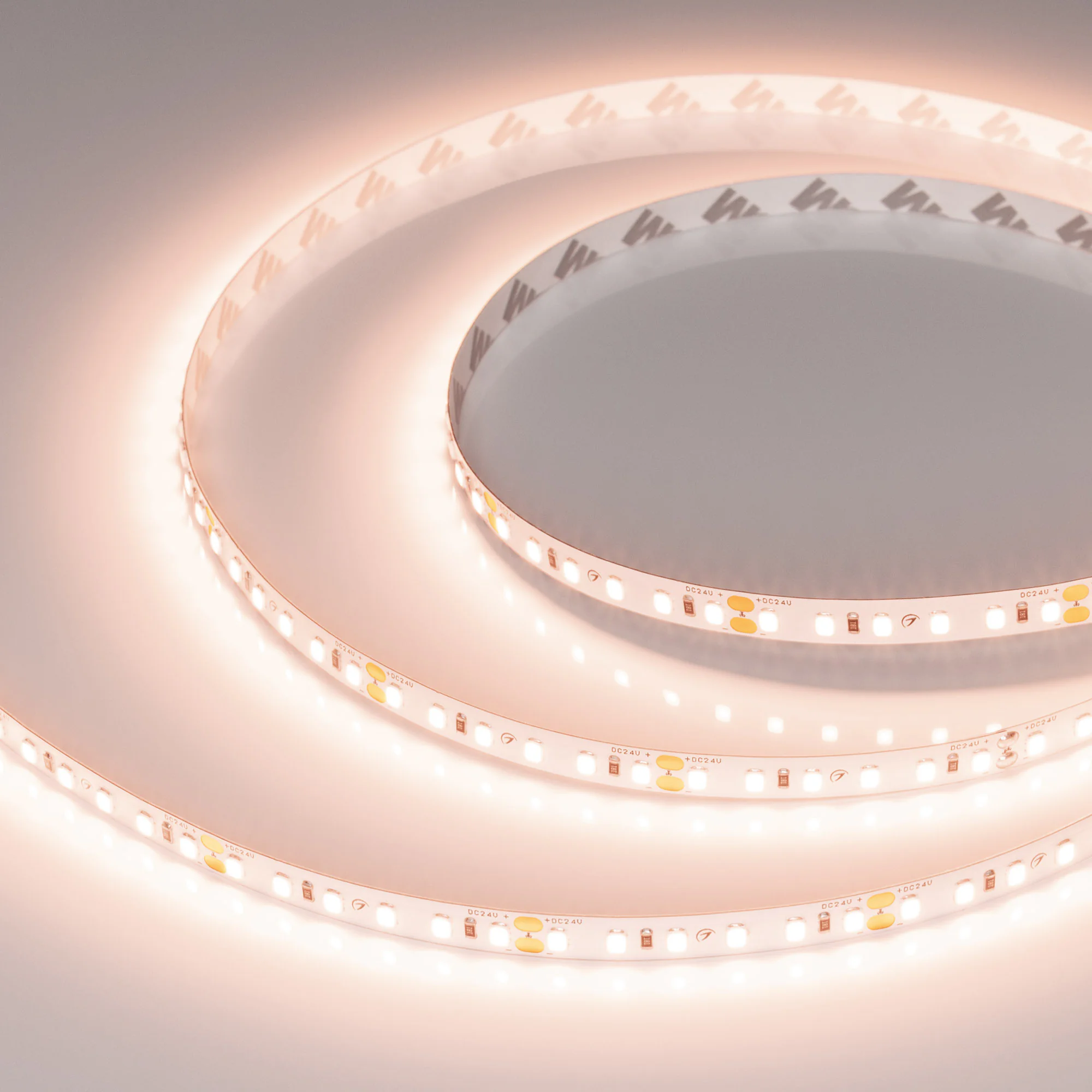 Лента RT-A120-8mm 24V Peach Fuzz (9.6 W/m, IP20, 5m) 047719 - Светодиодная лента RT-A120, открытая. Светодиоды 2835, 120 шт/м (600 шт на 5 м), белая плата, ширина 8 мм, скотч 3M. Цвет ПЕРСИКОВЫЙ, угол 120°. Питание 24V, мощность 9.6 Вт/м (48 Вт на 5 м). Р