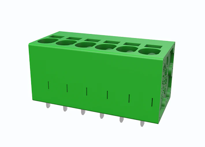 Розеточный разъем на плату MC-TC5.0V08P-0001 - Клемма, вертикальный, подвод кабеля, на плату, шаг: 5.0 мм, 8 полюсов, фиксация провода пружинная, исполнение: стандартное, 320V, 24A, цвет: зеленый