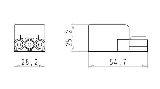 GESIS GST18i3S S1NZR2A MBR05 - Вилочный разъем на кабель, увеличенный корпус, 3 полюса, номинальные характеристики: 250V, 20A, цвет корпуса: черный, цвет контактной вставки: темно-серый, серия GST18i3
