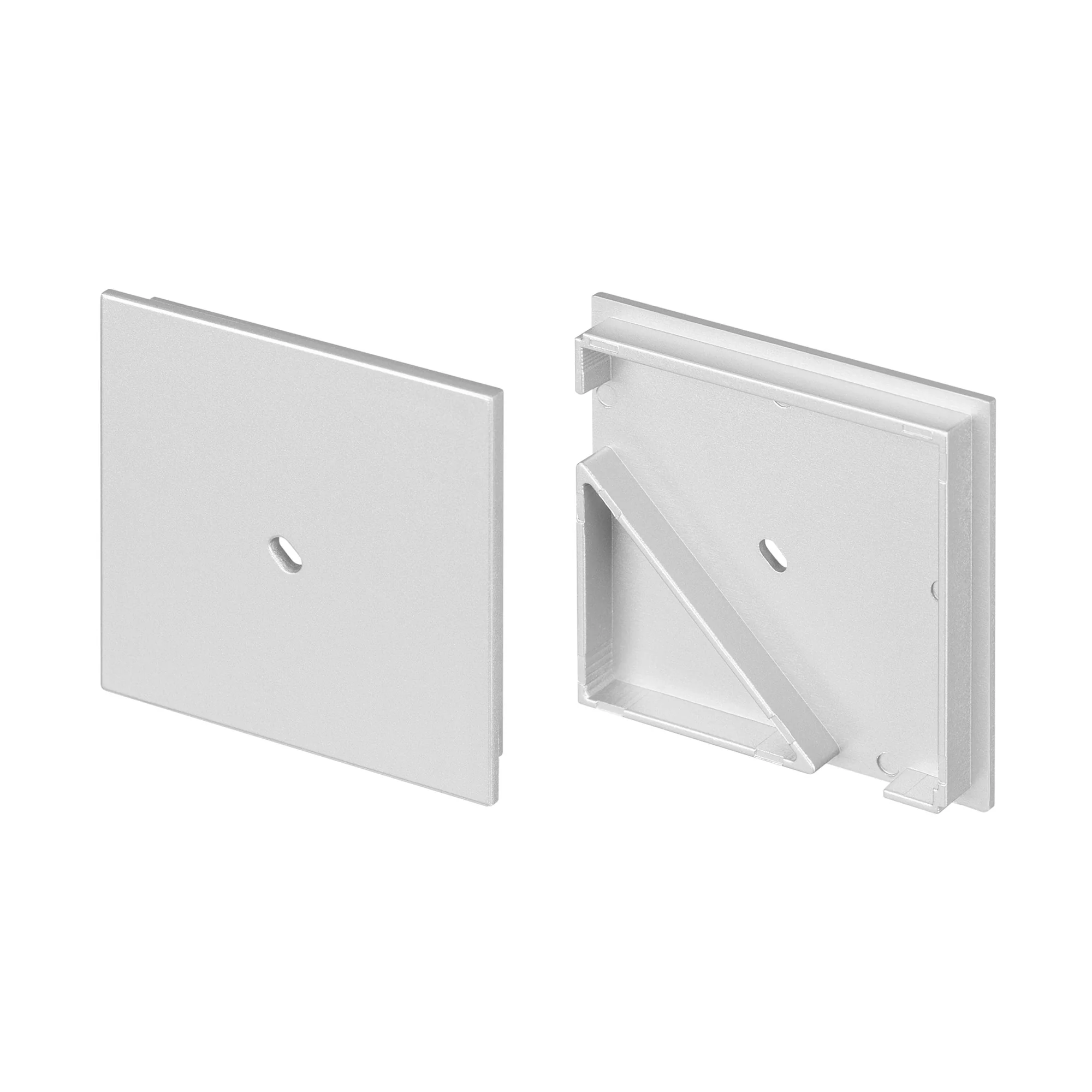Заглушка KANT-H55 SQUARE с отверстием 044617 - Заглушка с отверстиемквадратная для профиля KANT-H55 SQUARE. Материал пластик, цвет - серебристый. Цена за комплект.   В комплекте 2 шт.