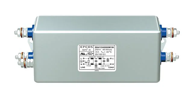 B84113H0000M116 - Фильтр линии питания двухпроводный 50Гц/60Гц 16A 250В резьбовая шпилька фланцевое крепление медицинского применения